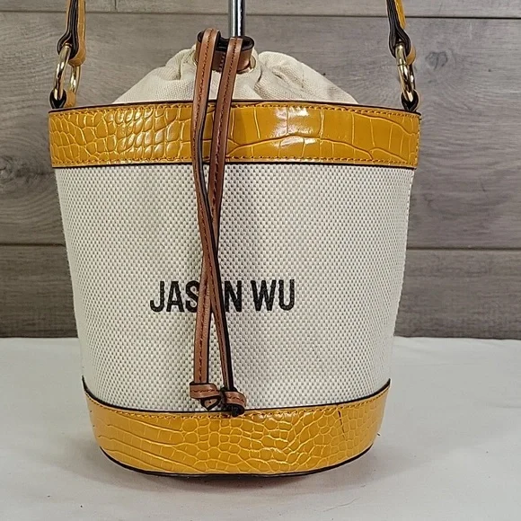 Jason Wu Canvas Leather Bucket Shoulder Bag - Picture 2 of 12